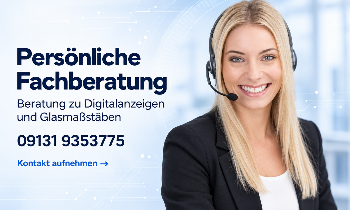 Persönliche Fachberatung zu SINO Digitalanzeigen und Glasmaßstäben unter 09131 9353775